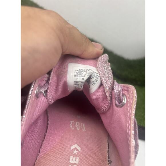 Women’s 9 Converse Chuck Taylor All Star OX Pink Glitter Shoes 162993C - Picture 7 of 7